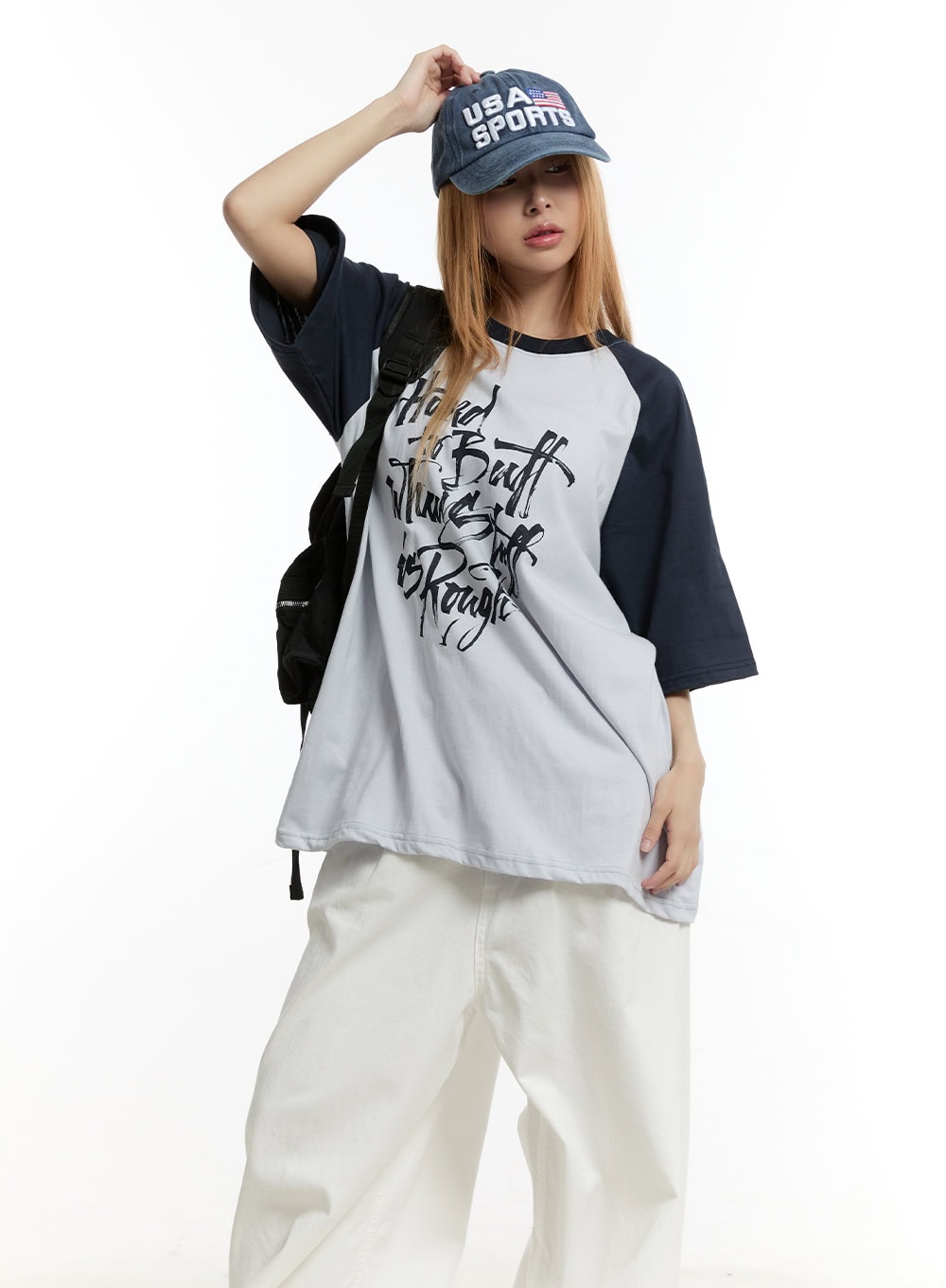 Oversized Cotton Raglan Top CY505