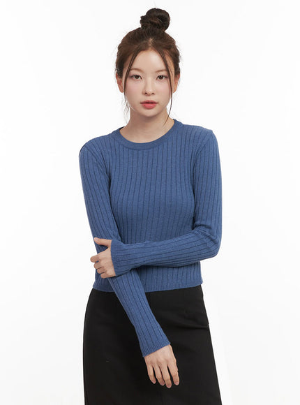 Ribbed Cropped Sweater IF505