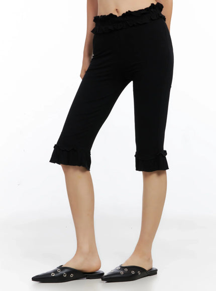 Frill Ribbed Crop Leggings IO516