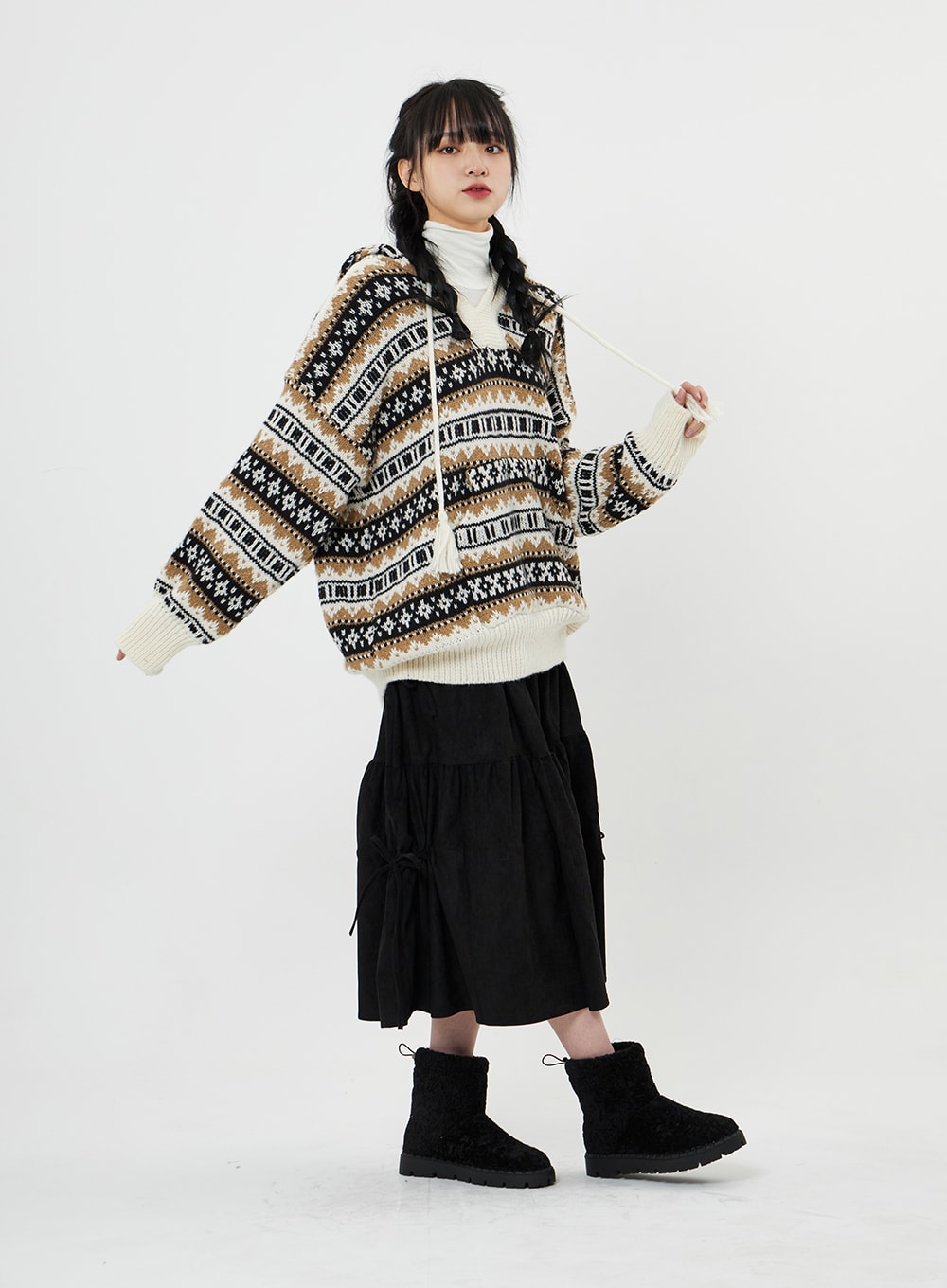 Long Hooded Knit BN01