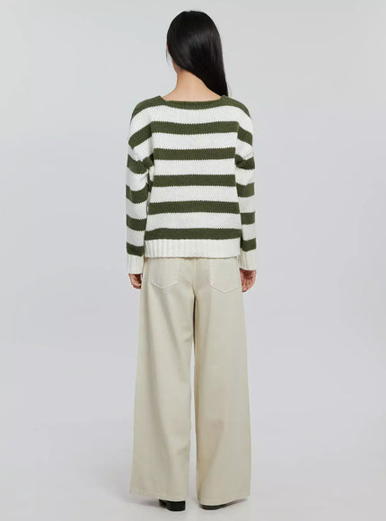 Wide Leg Cotton Belted Trousers IO530