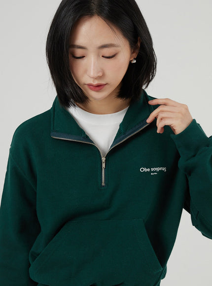 Cropped Half Zip-Up OF313