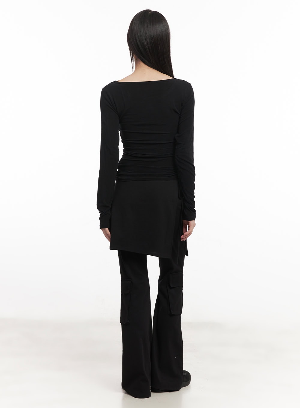 slim-fit-flared-pants-wrap-skirt-set-cm520