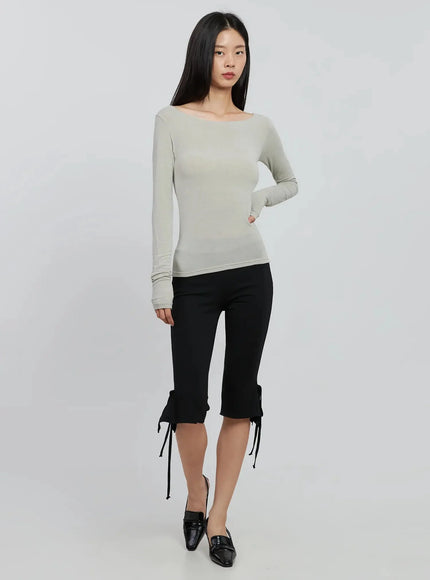 Boat Neck Long Sleeve Tee IO530
