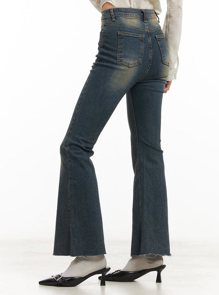 Abbey Washed Slim-Fit Flared Jeans CM504