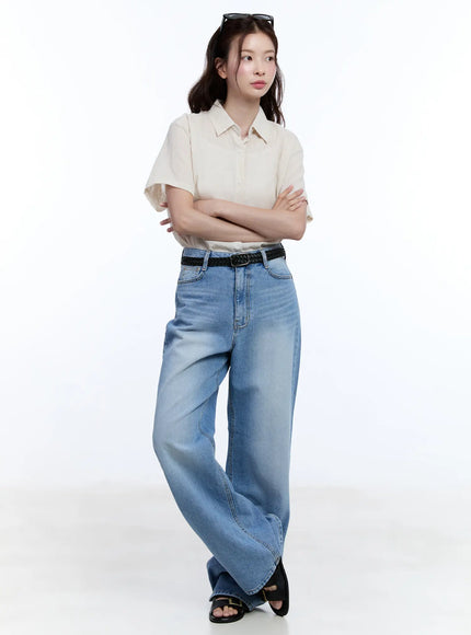 Linen Short-Sleeve Collared CU513