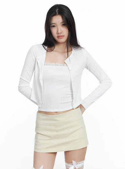 lace-trim-cardigan-and-tube-top-set-im503