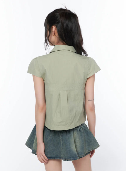 Tailored Button-Up Short Sleeve Shirt CA528