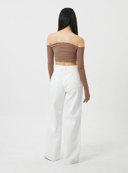 High Waist White Pants BF323