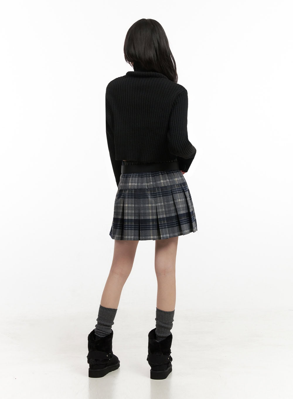 checkered-pleated-mini-skirt-in427