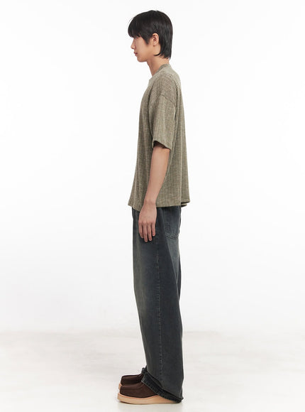 Men's Ribbed Crewneck Tee IA511