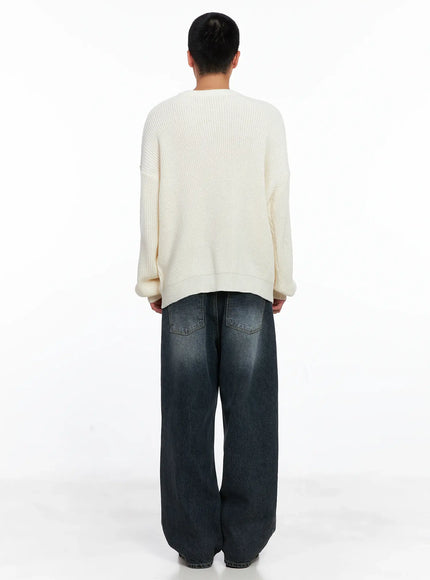 Men's Relaxed-Fit Washed Jeans IS509