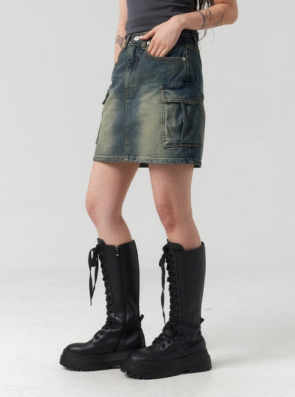 mini-cargo-denim-skirt-cl318