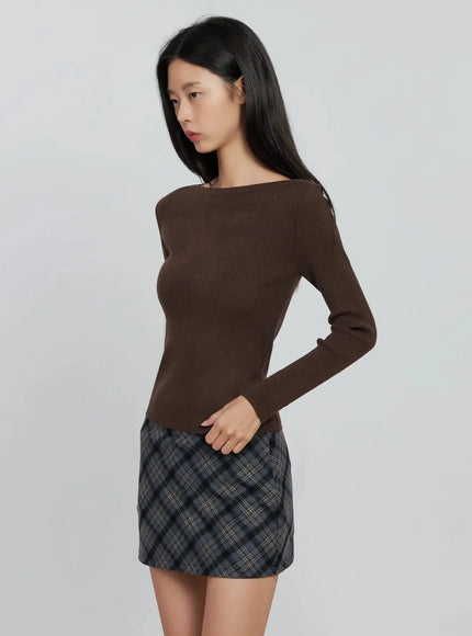 Chic Boat Neck Sweater IN507