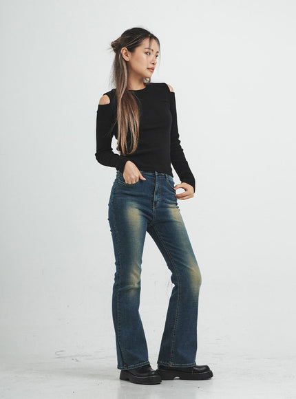 Livia Open Shoulder Long Sleeve Top CS15