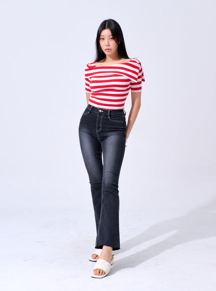 Skinny Ankle Bootcut Jeans IA324