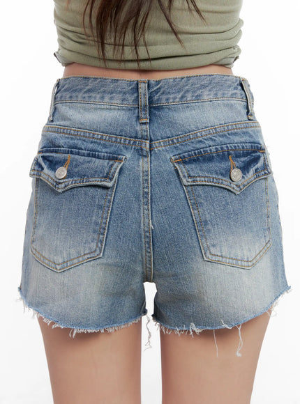 Distressed Denim Jorts CL521
