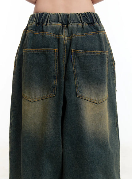 Yoomi Distressed Wide Leg Jeans CM511