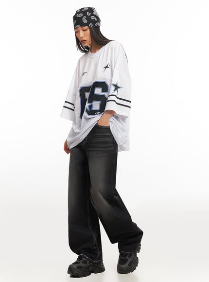 Oversized Mesh Graphic Tee IA504