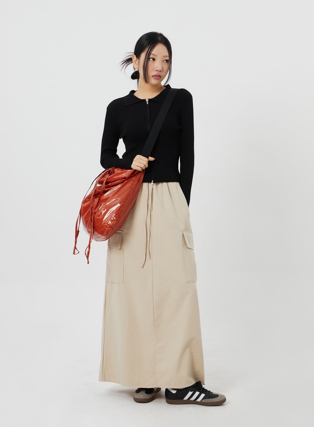 Ribbed Knit Zip-Up CF324