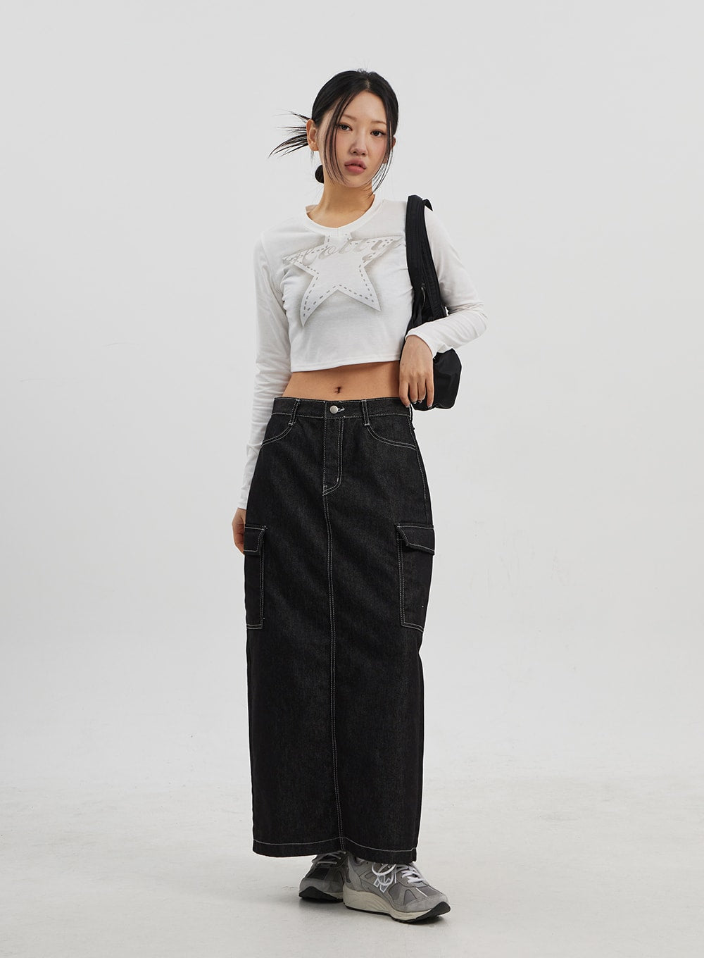 Star Long Sleeve Cropped Top CJ330