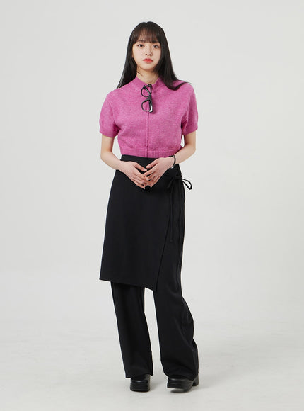 Wrapped Skirt Wide Leg Pants OF324
