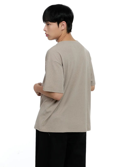 Men's Textured Henley T-shirt IG520