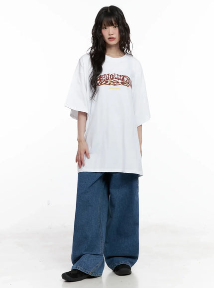 Oversized Statement Graphic T-Shirt IL528