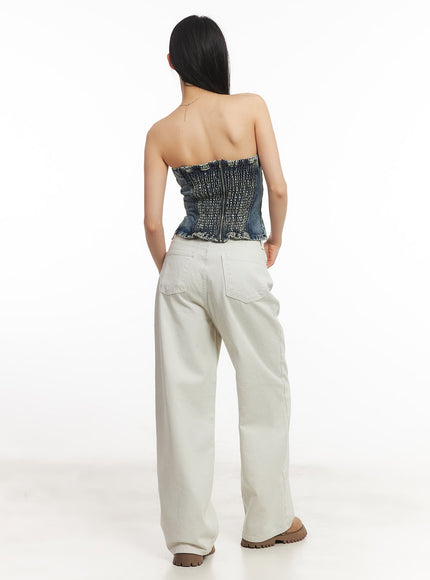 Urban Denim Stitched Tube Top CA503