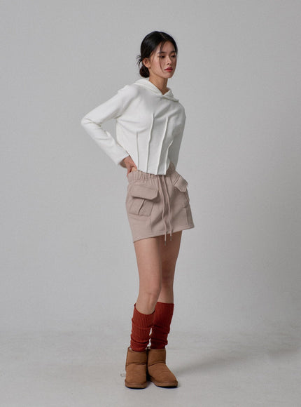 Stitch Cropped Hoodie IJ313