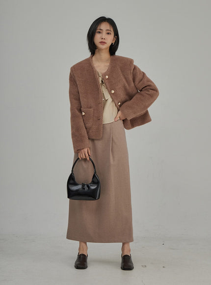 Ribbon Detail Button Cropped Blouse OJ304