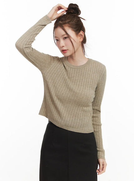 Ribbed Cropped Sweater IF505