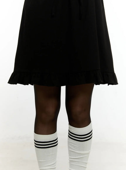 Ruffle Trim Midi Skirt CN506