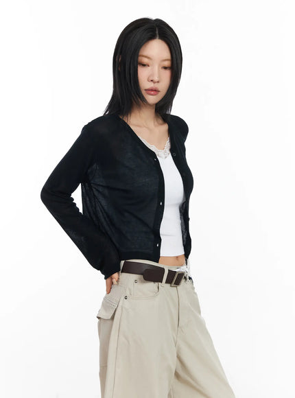 Cropped Long Sleeve Cardigan CF526