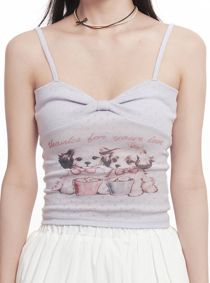 Ribbon Graphic Cropped Cami CA510