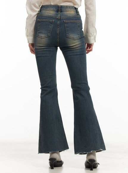 Abbey Washed Slim-Fit Flared Jeans CM504