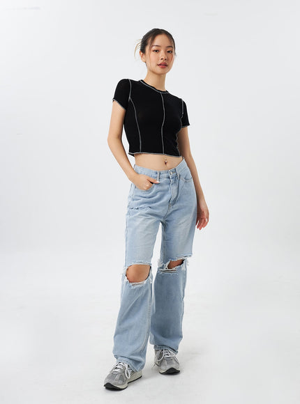Stitch Cropped Tee CY308