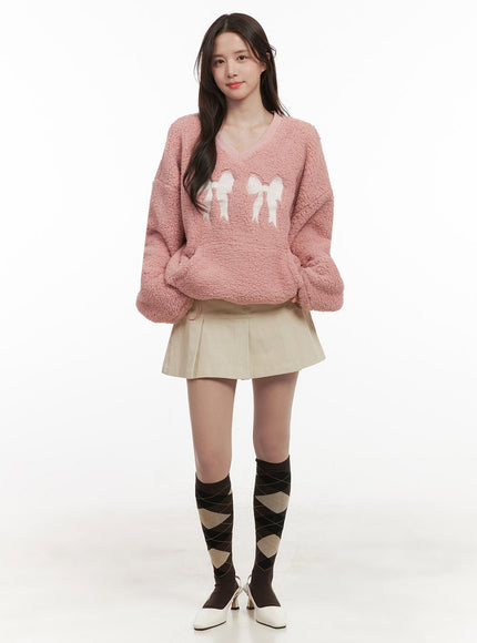 Furry Sweetheart Ribbon Sweatshirt IJ510