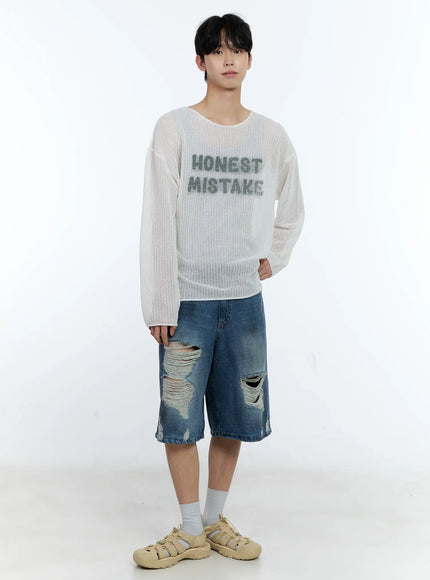 Men's Mesh Long Sleeve Graphic Top IG501