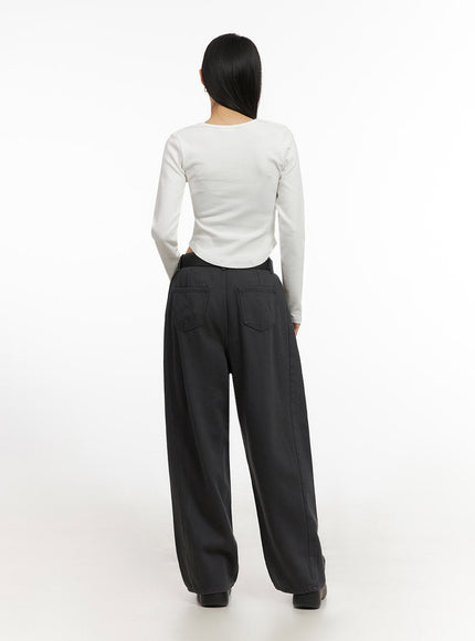 Classic Wide-Fit Cotton Pants ID431