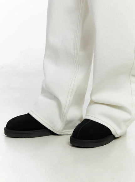 Cielo Fleece-Lined Wide Leg Jeans IJ529