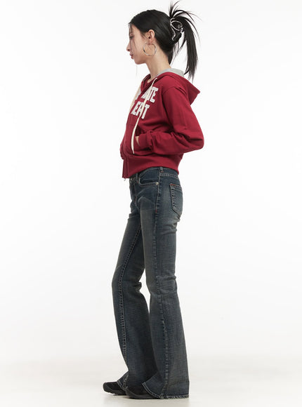 Elisa Stitched Low-Rise Flared Jeans CF514