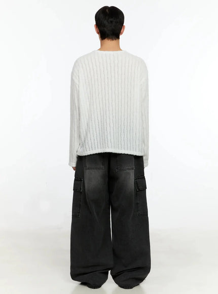 Men's Simple Ribbed Long Sleeve Tee IN525