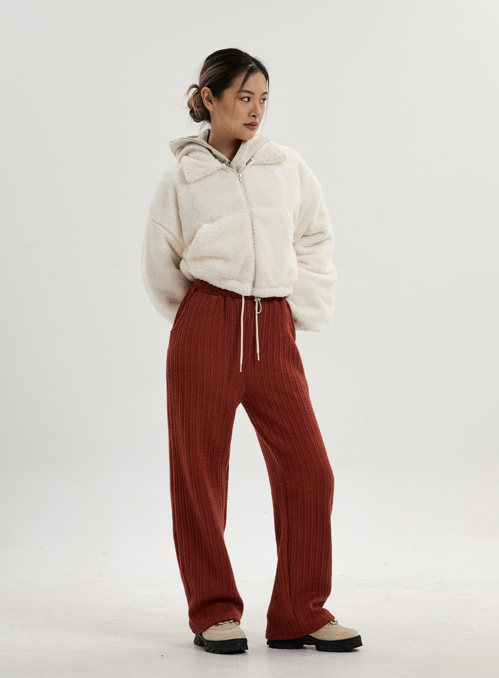Elastic Wide Knit Pants CN14