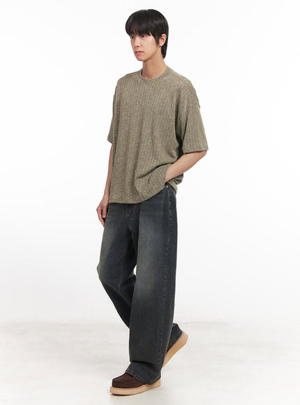 Men's Washed Wide-Leg Jeans IA511