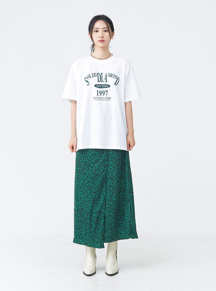 Solid Lettering Oversized Cotton Tee OU28