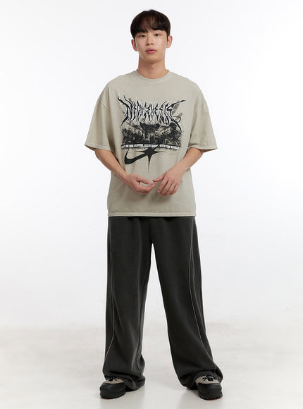 Men's Washed Wide-Fit Sweatpants IA504