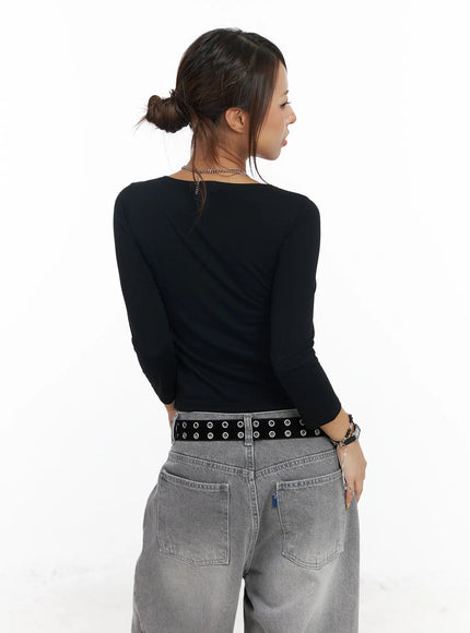 u-neck-ribbon-tie-3-4-sleeve-top-cf511