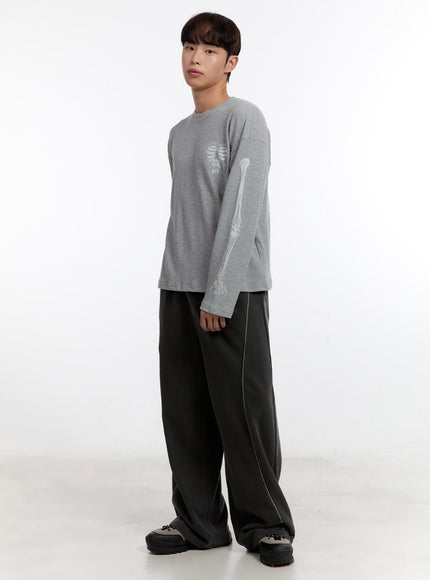 Men's Washed Wide-Fit Sweatpants IA504