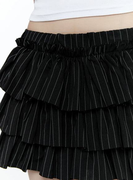 Tiered Stripe Mini Skirt CG507